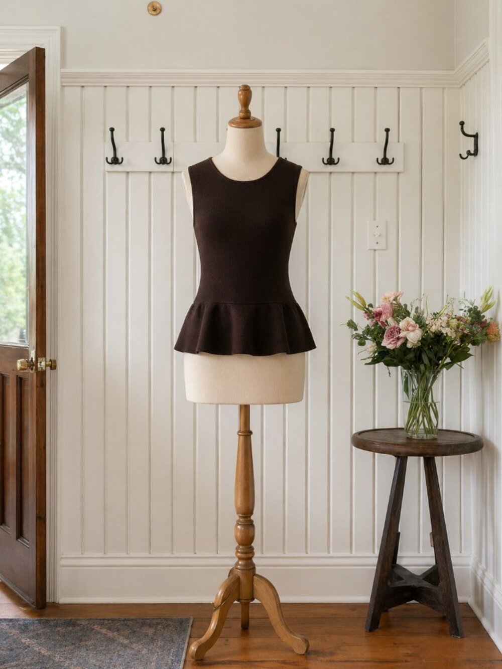 NWT Dynamite Brown Ladies Peplum Knit Tank Top XS